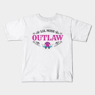 Lil Miss Outlaw with Colorful Cowgirl Boots Kids T-Shirt